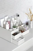 2 Parça Rose Kozmetik Takı Düzenleyici Set-1 Adet Rose Organizer 1 Adet 18 Bölmeli Organizer Set - 2