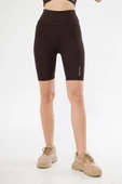 Biker Sporcu Şort - Kahve - 4