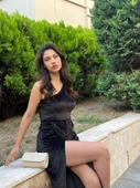Kadın Uzun Kollu Yırtmaçlı önü Pile Detay Kadife Elbise - 3