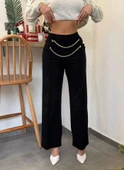 Kadın Beli Zincir Detay Ithal Krep Pantolon - 3