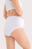 %100 Pamuklu Yumuşak Dokulu Esnek (DİKİŞSİZ) Hamile Külodu Beyaz Siyah Ten 3'lü Set - 7