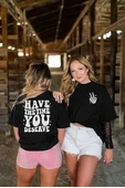 Bisiklet Yaka Kısa Kol Baskılı T-shirt - Siyah - 1