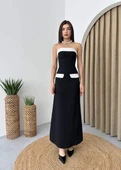 Mielle Cep Detaylı Straplez Elbise - 5
