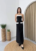Mielle Cep Detaylı Straplez Elbise - 3