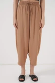 6591 Dokuma Şalvar Pantolon - Camel - 2