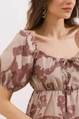 2351 Kloş Poplin Elbise - D.Gül Kurusu - 3