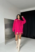 Fuşya Lazer Kesim Bluz - 3