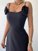 Matilda Gül İp Askılı Elbise - 5
