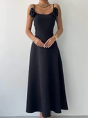 Matilda Gül İp Askılı Elbise - 2