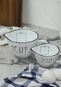Loza 2li Ölçü Kabı Seti - Porselen Ölçüm Bardağı Takımı - 2 Parça - 3