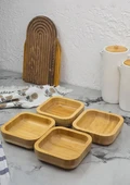 Bambu Kase Seti - 4lü Kase Takımı - 260 ML, 14 CM - 4 Parça - 1