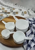Loza Ölçü Kabı Seti - 4lü Porselen Ölçüm Kaşığı Takımı - 4 Parça - 2