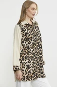 Leopar Detaylı Tunik Gömlek - Taş - 5