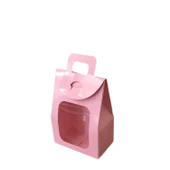 Kına Ve Çerez Çantası Pencereli Karton 7.5X11X4 (20 Adet)  Pembe - 1