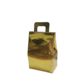 Kına Ve Çerez Çantası Karton DÜZ 7.5X11X4  CM (20 Adet)  Gold - 1