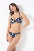 MAN4243 Kadın Viskon Balenli Destekli Dolgulu Çiçek Baskılı Sütyen ve Slip Takım (4243) - 1