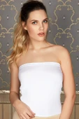 MAN8528 Kadın Pamuklu Askısız Straplez T-Shirt (8528) - 1