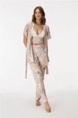 MAN11398 11398 Kadın Sabahlık, Bralet ve Pantolon Takım - 4