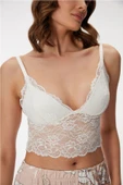 MAN11398 11398 Kadın Sabahlık, Bralet ve Pantolon Takım - 6