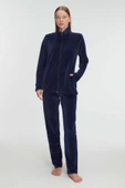 MAN11336 Anıl 11336 Kadın Pamuklu Fermuarlı Sweatshirt Pantolon Pijama Takımı - 1