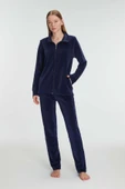 MAN11336 Anıl 11336 Kadın Pamuklu Fermuarlı Sweatshirt Pantolon Pijama Takımı - 2