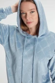 MAN11301 Anıl 11301 Kadın Kapüşonlu Uzun Kol Sweatshirt Pijama Takımı - 3