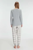 MAN11254 Anıl 11254 Kadın Pamuklu Uzun Kol Pijama Takımı thumbnail 2
