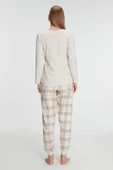 MAN11263 Anıl 11263 Kadın Pamuklu Uzun Kollu Pijama Takımı - 2