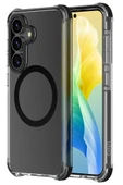 Samsung S25 Plus Kılıf Combat Serisi Üç Katmanlı Magsafe Özellikli (MagClick™) Koruyucu Kapak  SİYAH - 1