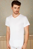 MAN0316 Erkek Pamuklu Kısa Kol V-Yaka Klasik Fanila T-Shirt (0316) - 1