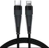 PDAteknoloji Apple iPhone Lightning 5A 100 W Örgülü Hızlı Şarj ve Data Kablosu 1 Metre Siyah SZC-01 thumbnail 1