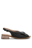 Venüs 2512003 Kadın Hakiki Deri Tokalı Kalın Topuk Comfort Sandalet - 1