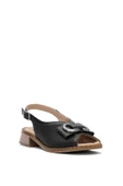 Venüs 2512003 Kadın Hakiki Deri Tokalı Kalın Topuk Comfort Sandalet - 2