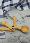Bambu Ölçü Kaşığı Seti - Doğal 4lü Baharat Kaşığı Takımı - 4 Parça - 4