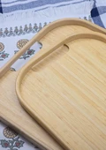 Bambu 2li Tepsi Seti - Kare Tepsi Takımı - 2 Parça - 3
