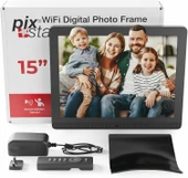 Pix-Star 15 Inc WiFi Dijital Resim Çerçevesi - Video ve Fotoğrafları Paylaşın - 1