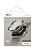 Apple Watch Ultra 49mm Kılıf Kasa Koruyucu Temperli Ekran Koruyucu 2 in 1 Camlı Kasa  Titanium Silver - 4