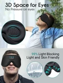 LC-dolida 3D Uyku Maskesi - Bluetooth Kablosuz Müzik - Zarif Siyah - 4