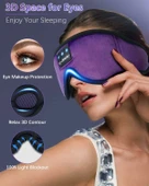 LC-dolida 3D Uyku Maskesi - Bluetooth Kablosuz Müzik - Menekşe - 3