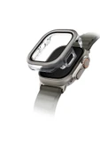 Apple Watch Ultra 49mm Kılıf Kasa Koruyucu Temperli Ekran Koruyucu 2 in 1 Camlı Kasa  Titanium Silver - 2