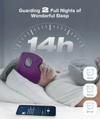 TOPOINT Uyku Kulaklıkları Bluetooth 3D Uyku Maskesi - Mor (Kadife) - 3