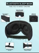 LC-dolida 3D Uyku Maskesi - Bluetooth Kablosuz Müzik - Siyah - 2