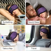 TOPOINT Uyku Kulaklıkları Bluetooth Uyku Maskesi - Mor - 4