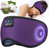 TOPOINT Uyku Kulaklıkları Bluetooth Uyku Maskesi - Mor Havalandırmalı - 1