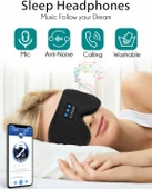 LC-dolida 3D Uyku Maskesi - Bluetooth Kablosuz Müzik - Zarif Siyah - 3