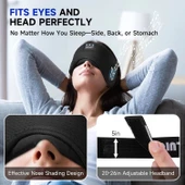TOPOINT Uyku Kulaklıkları Bluetooth Uyku Maskesi - Siyah Havalandırmalı - 3
