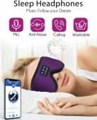 LC-dolida 3D Uyku Maskesi - Bluetooth Kablosuz Müzik - Zarif Mor - 3