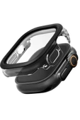 Apple Watch Ultra 49mm Kılıf Kasa Koruyucu Temperli Ekran Koruyucu 2 in 1 Camlı Kasa  BLACK - 1