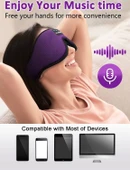 LC-dolida 3D Uyku Maskesi - Bluetooth Kablosuz Müzik - Zarif Mor - 4