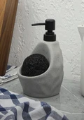Taş Desenli Sıvı Sabunluk - Sünger Hazneli Mutfak Sabunluğu - 700 ML -  Çakıl Desen - 1